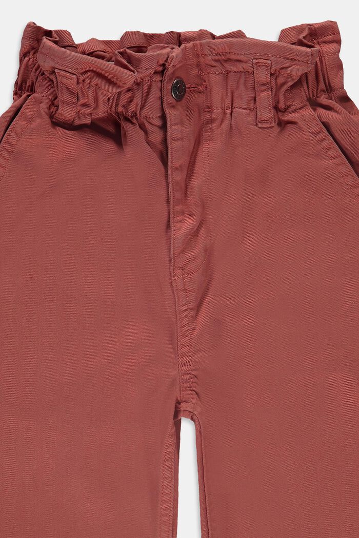 Stretchy paperbag trousers containing organic cotton, DARK MAUVE, detail image number 2