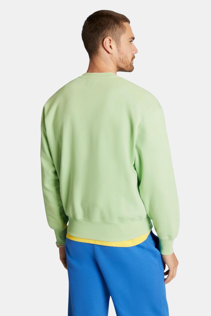Unisex Cotton Fleece Logo Sweatshirt, LIGHT GREEN, detail image number 3