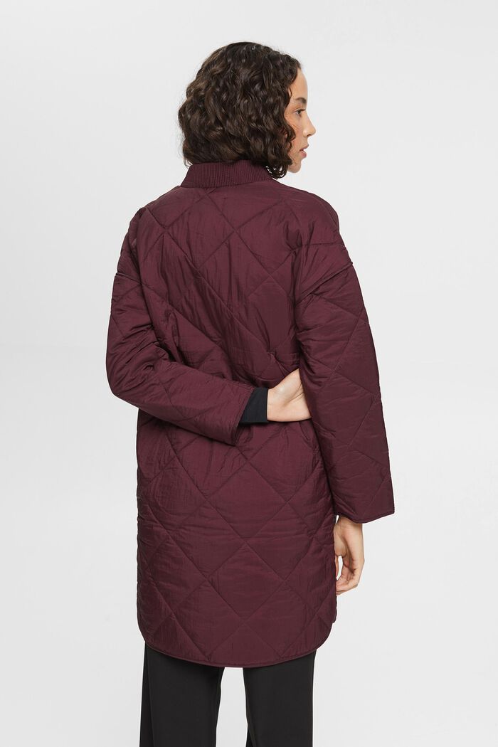 Quilted coat, BORDEAUX RED, detail image number 3