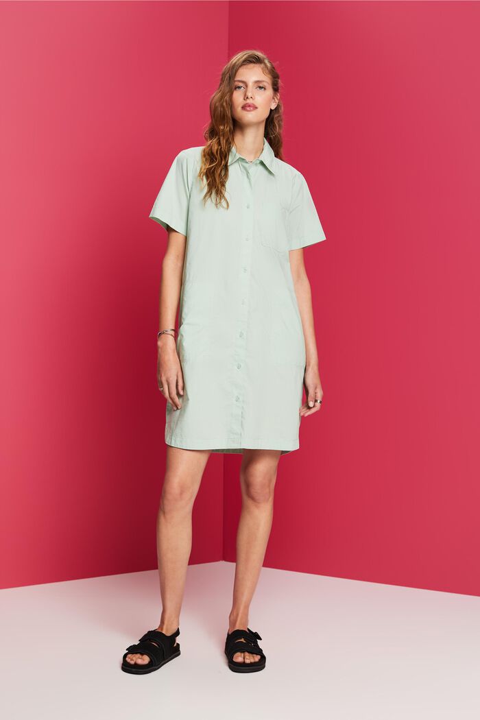 Mini shirt dress, 100% cotton, CITRUS GREEN, detail image number 4