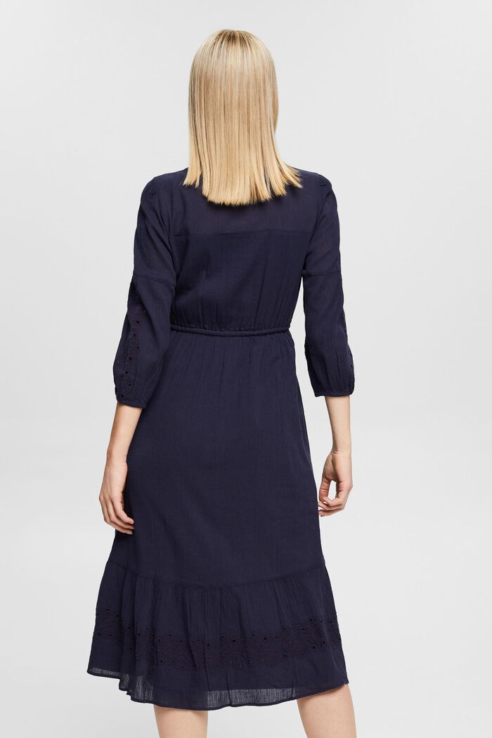 Midi dress made of 100% cotton, NAVY, detail image number 2