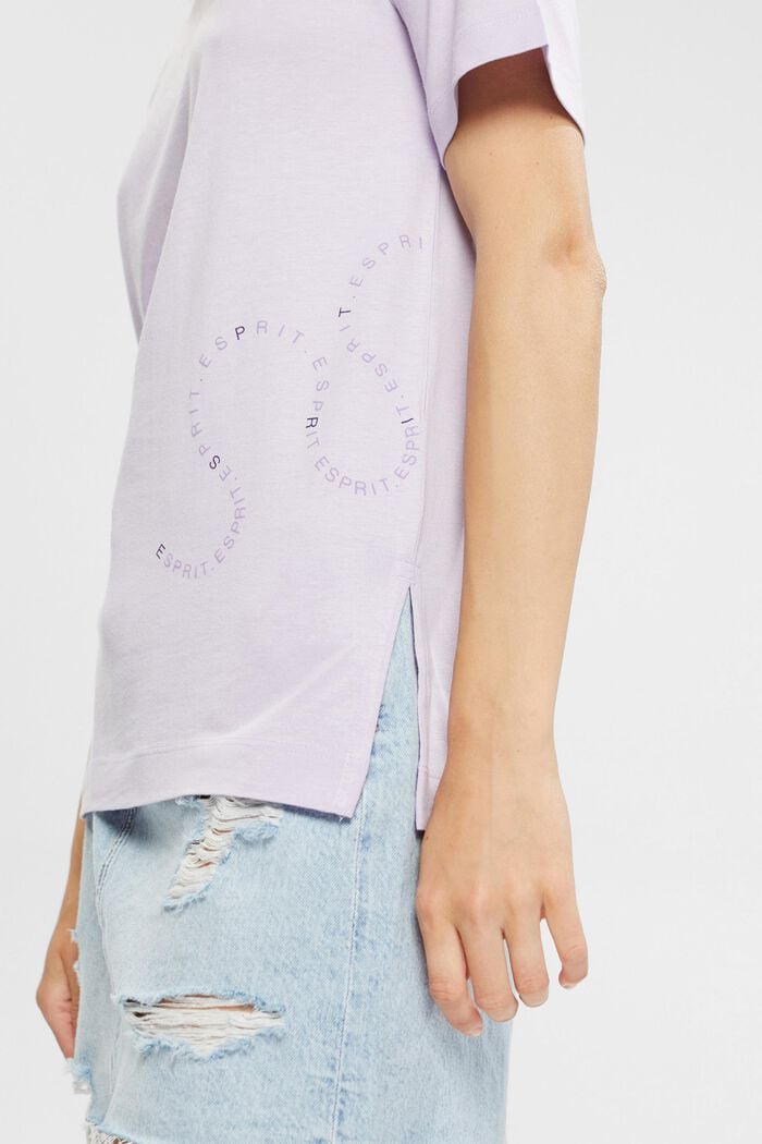 Containing TENCEL™: printed T-shirt, LILAC, detail image number 2