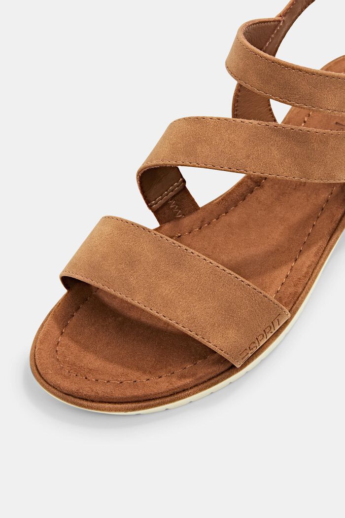 Sandals with Velcro strap, CARAMEL, detail image number 4