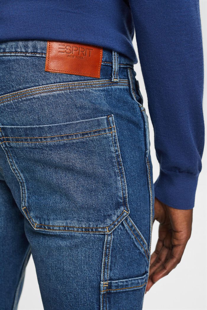 Carpenter straight fit jeans, BLUE MEDIUM WASHED, detail image number 4