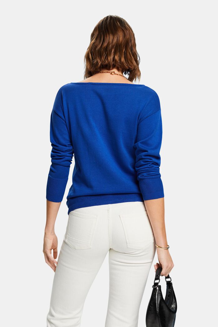 Boatneck Sweater, BRIGHT BLUE, detail image number 2