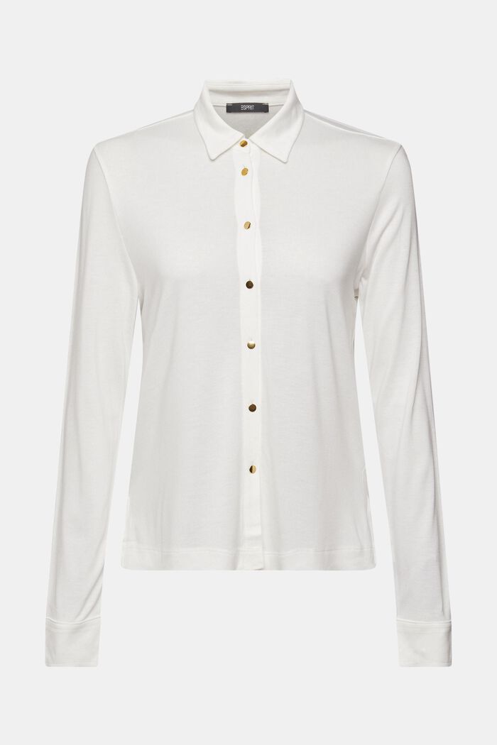 Buttoned long-sleeved top, LENZING™ ECOVERO™, OFF WHITE, detail image number 2