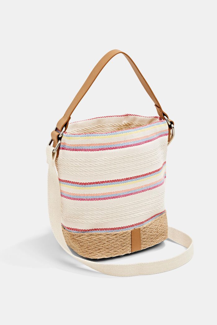 Vegan: Bucket bag with colourful stripes, PINK, detail image number 5