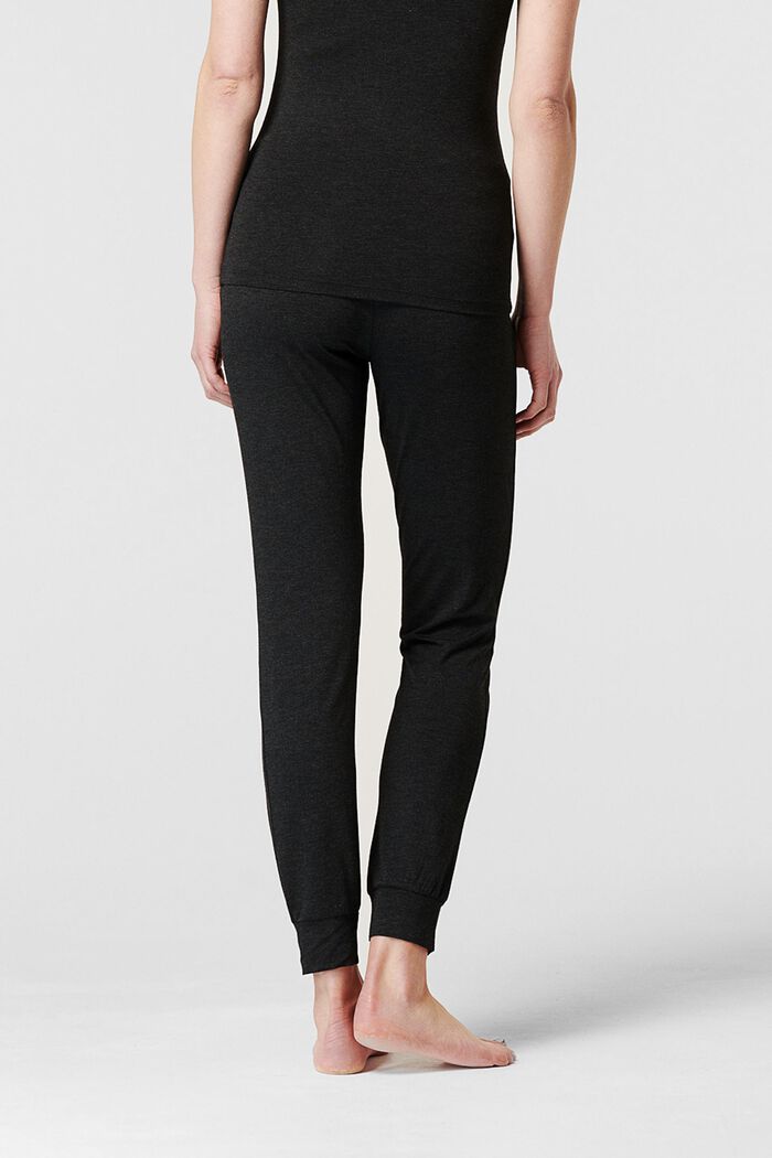 Loungewear trousers with an over-bump waistband, ANTHRACITE MELANGE, detail image number 1