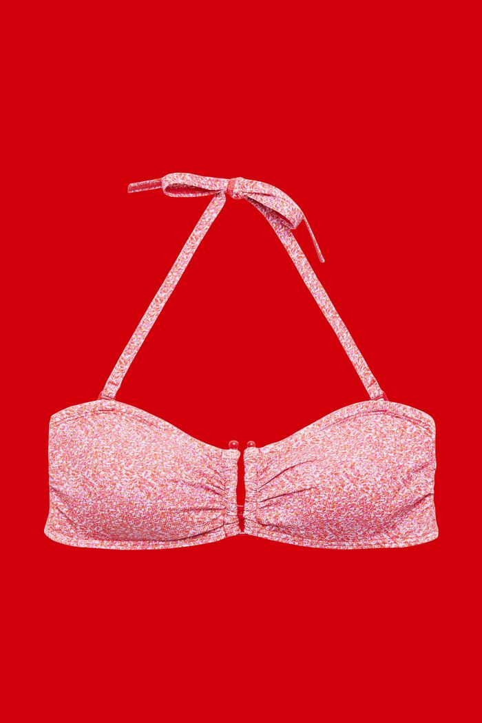 Bandeau padded bikini top with print, PINK, detail image number 4