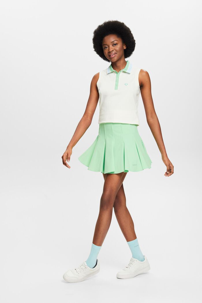 Pleated Fit-and-Flare Mini Skort, LIGHT GREEN, detail image number 1