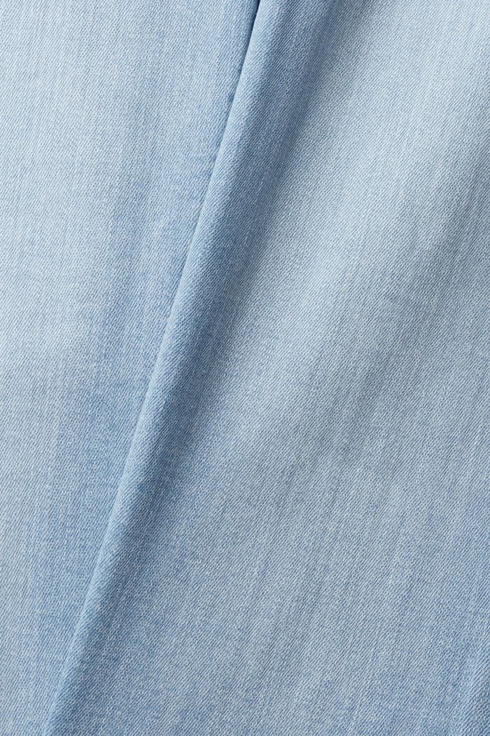 High-rise jeans with hem slits, BLUE LIGHT WASHED, detail image number 4