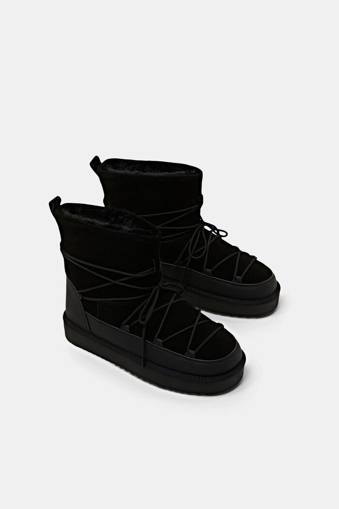 Suede Lace-Up Boots, BLACK, detail image number 6