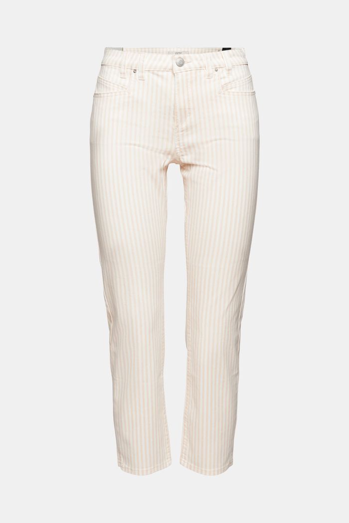 Striped trousers in a capri length, OFF WHITE, overview