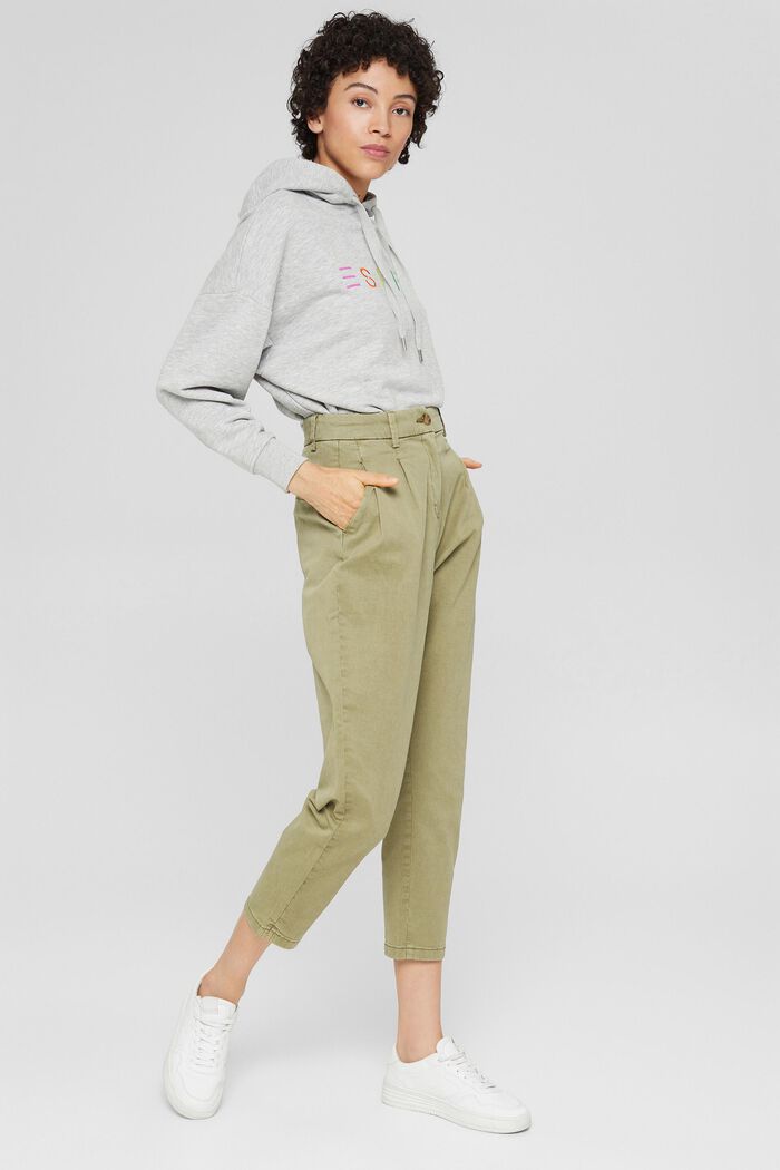 Trousers with waist pleats, LIGHT KHAKI, detail image number 6