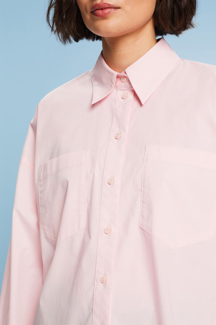 Cotton-Poplin Button-Down Shirt, PASTEL PINK, detail image number 2
