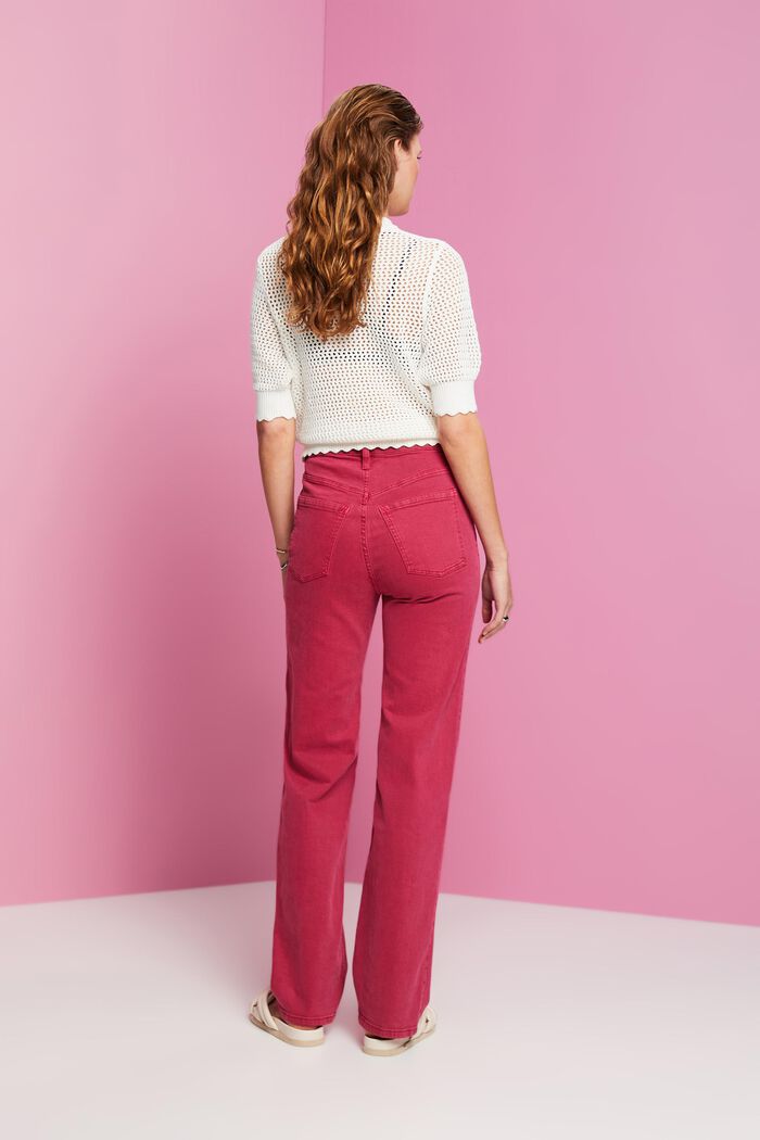 High-rise straight leg trousers, DARK PINK, detail image number 3