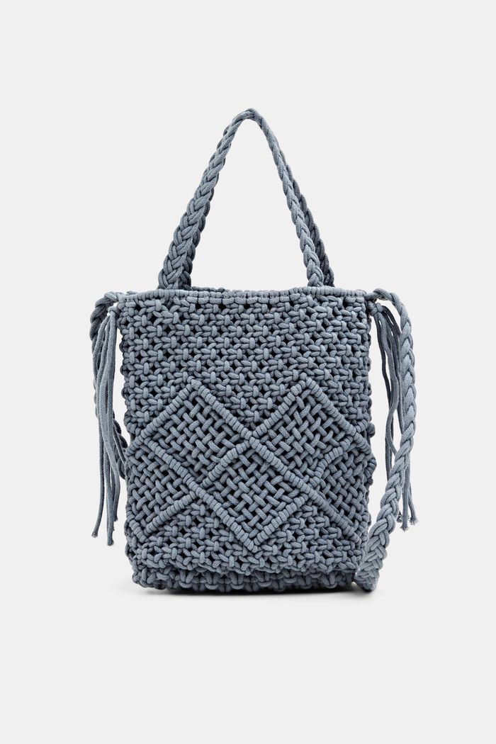 Crocheted shoulder bag, LIGHT BLUE, overview
