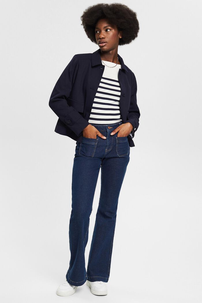 Short twill jacket, NAVY, overview