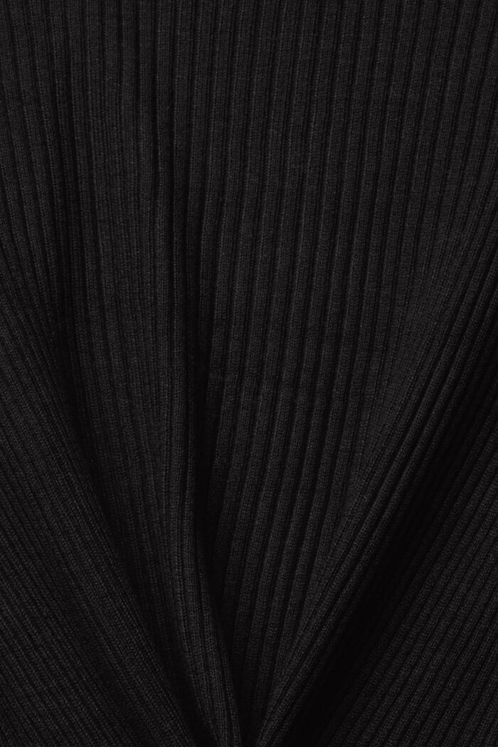 Ribbed Handkerchief Hem Cardigan, BLACK, detail image number 1