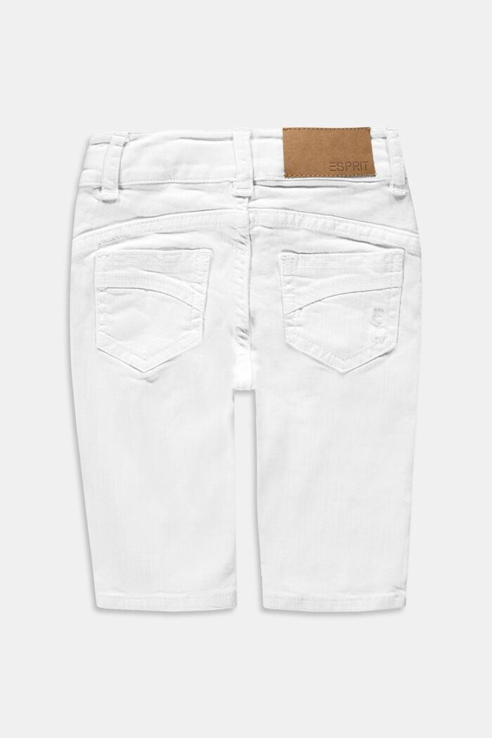 Capri trousers with an adjustable waistband, made of recycled material, WHITE, detail image number 1