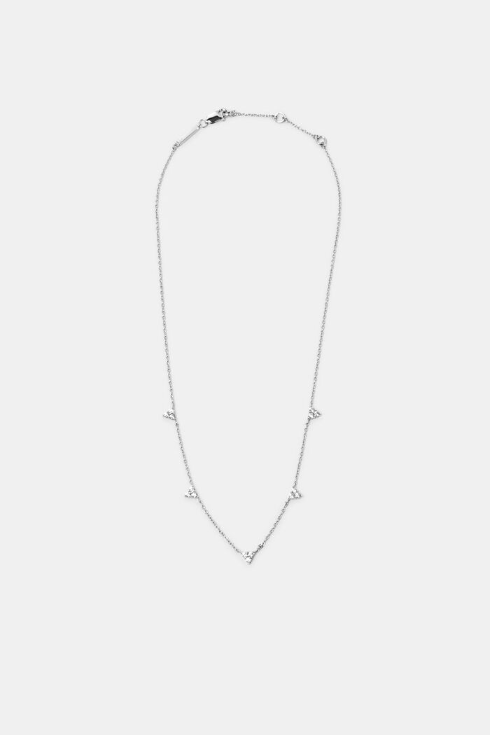 Sterling silver necklace with zirconia, SILVER, detail image number 0