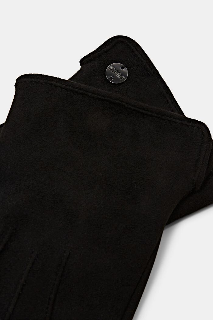 Faux Suede Touchscreen Gloves, BLACK, detail image number 1