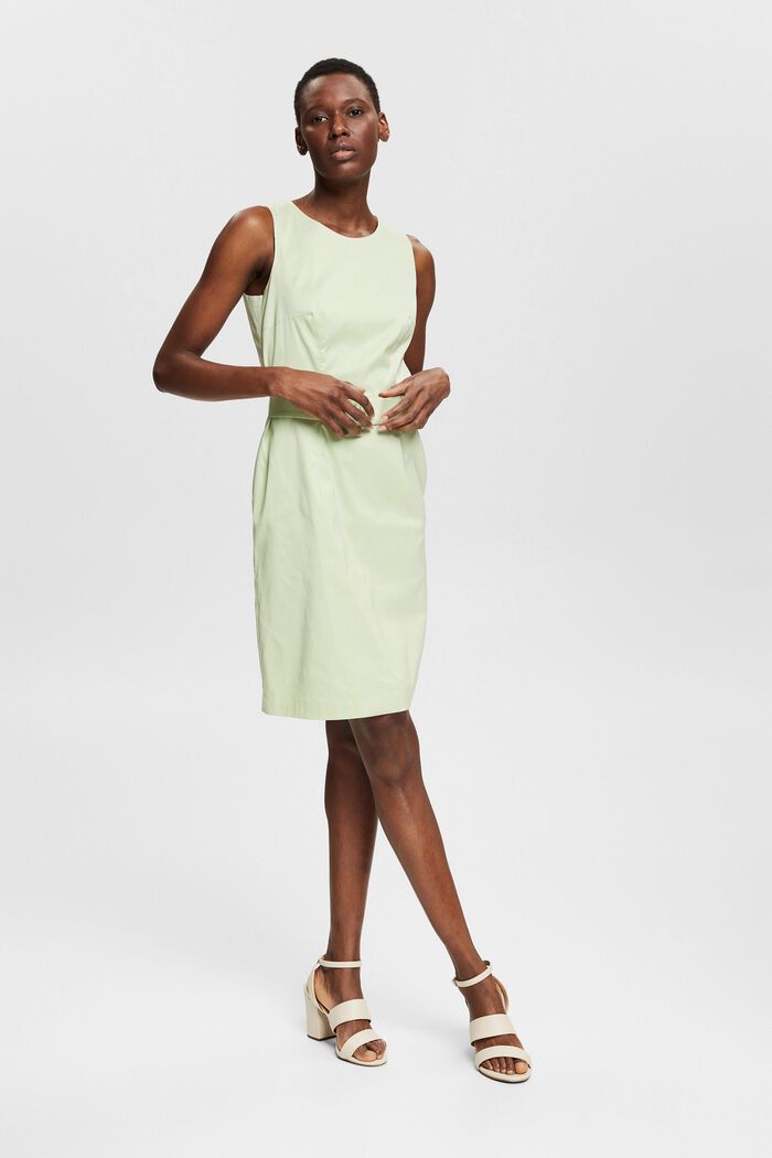 Dress with a fixed cinch belt, PASTEL GREEN, detail image number 1