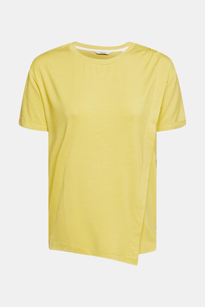 Made of TENCEL™: draped T-shirt, YELLOW, overview