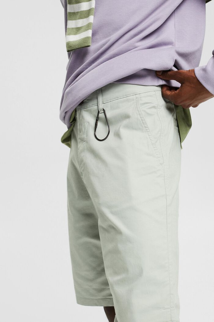 Short organic cotton trousers, LIGHT KHAKI, detail image number 0