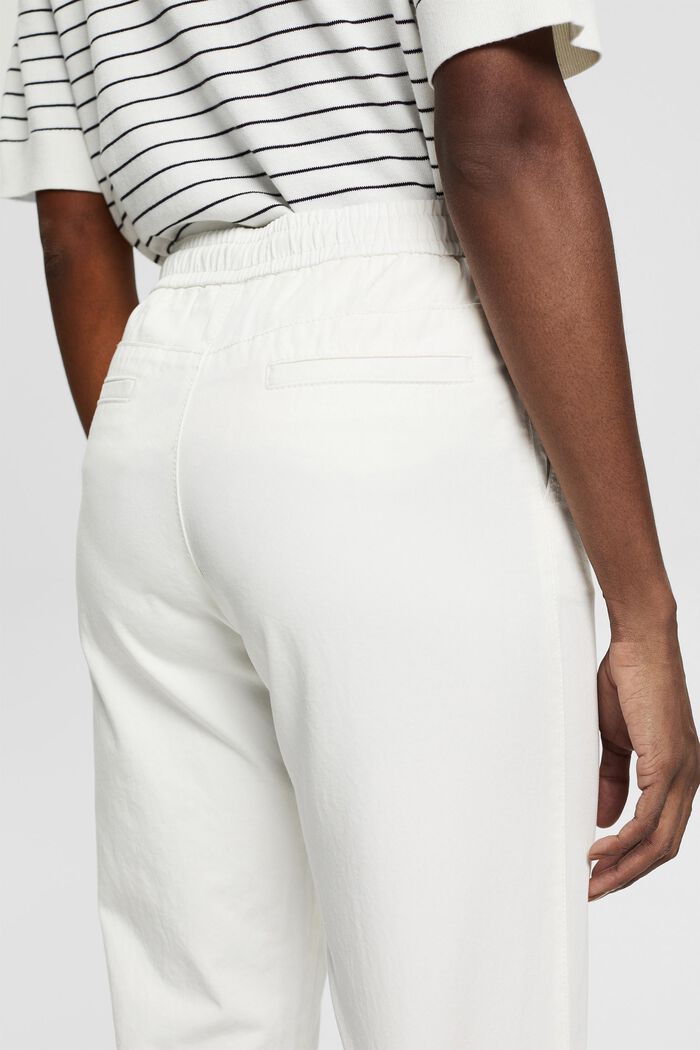 Chinos with a drawstring waistband, WHITE, detail image number 2