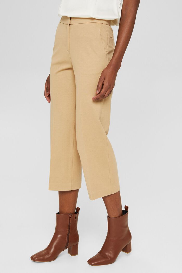 Culottes made of shape-retaining jersey, CAMEL, detail image number 0