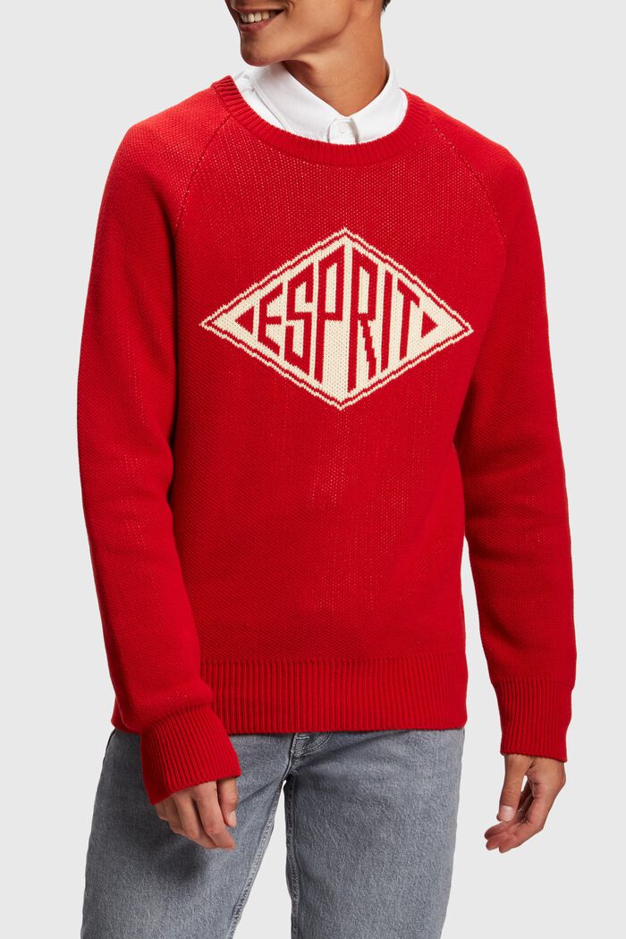 Unisex knitted jumper, RED, detail image number 3