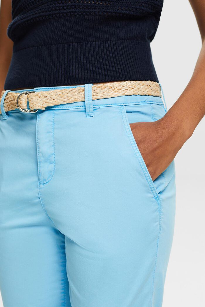 Belted Chino, LIGHT TURQUOISE, detail image number 4