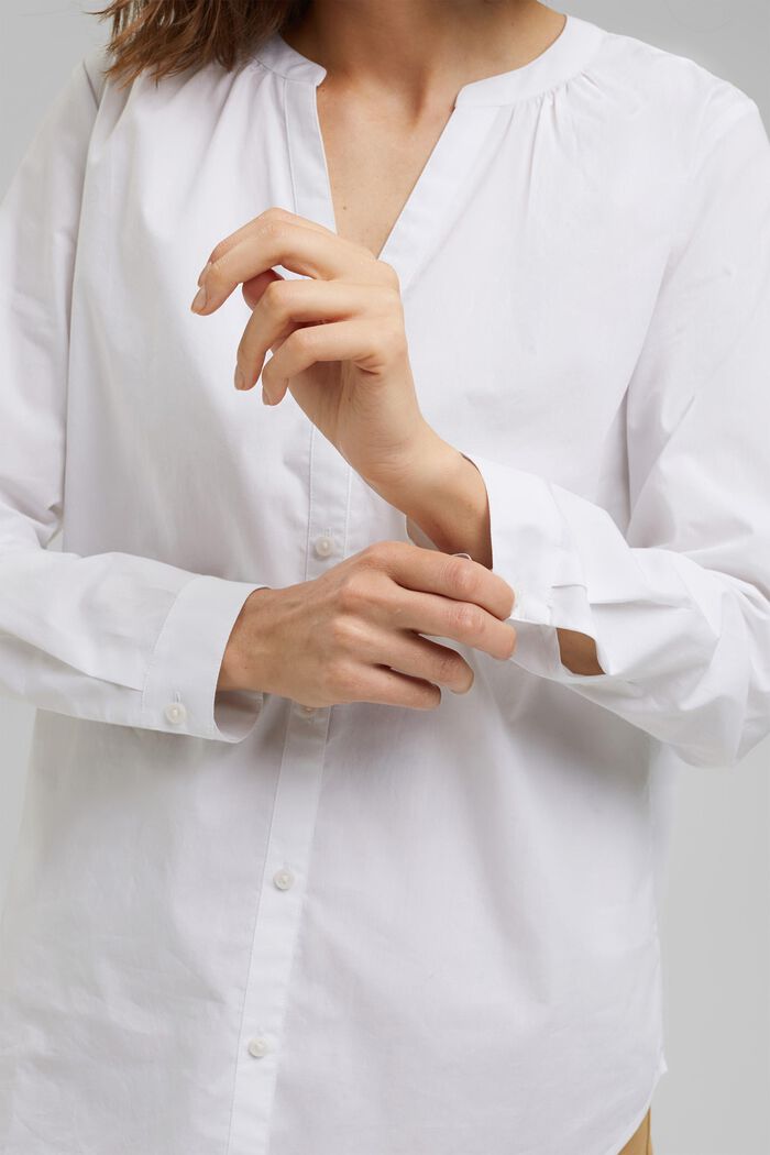 100% organic cotton blouse, WHITE, detail image number 2