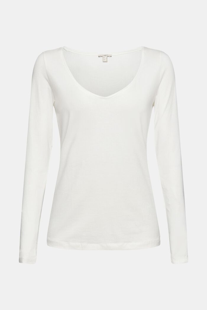Long sleeve top made of organic cotton, OFF WHITE, detail image number 6