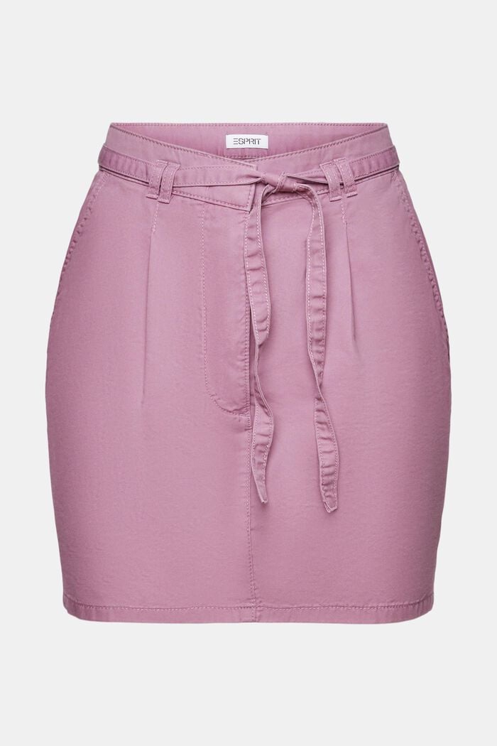Belted Chino Mini Skirt, MAUVE, detail image number 7