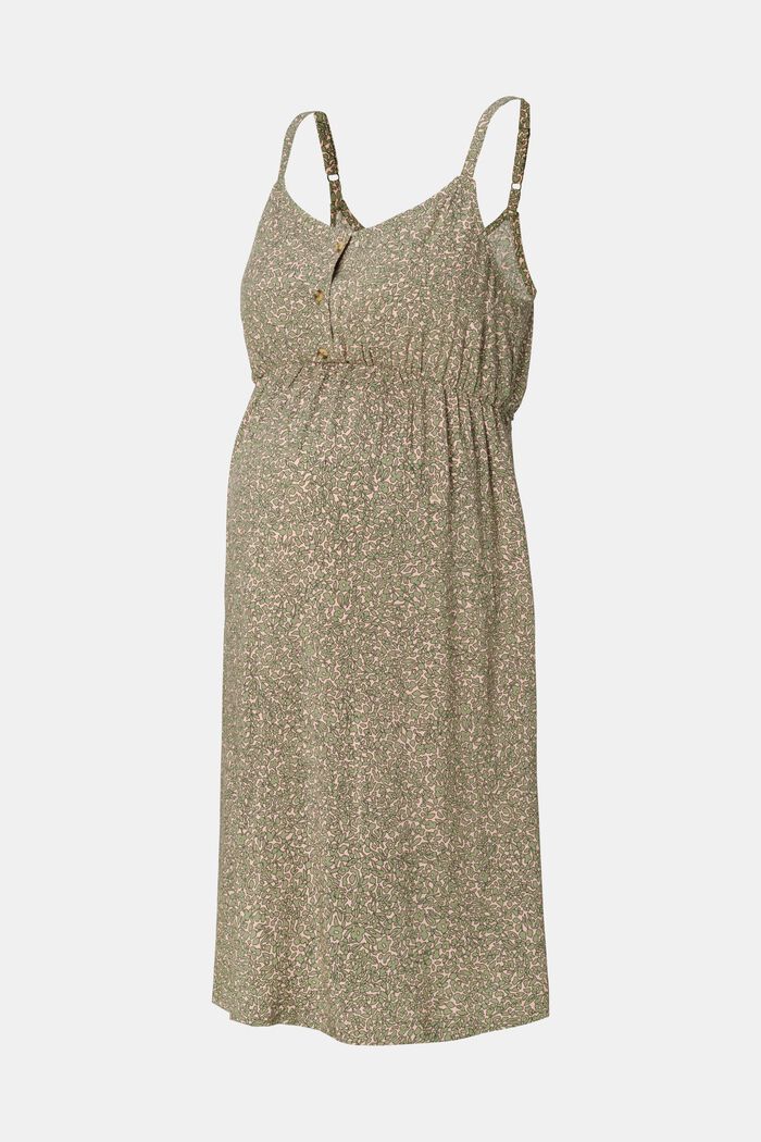 Patterned midi dress, REAL OLIVE, detail image number 0