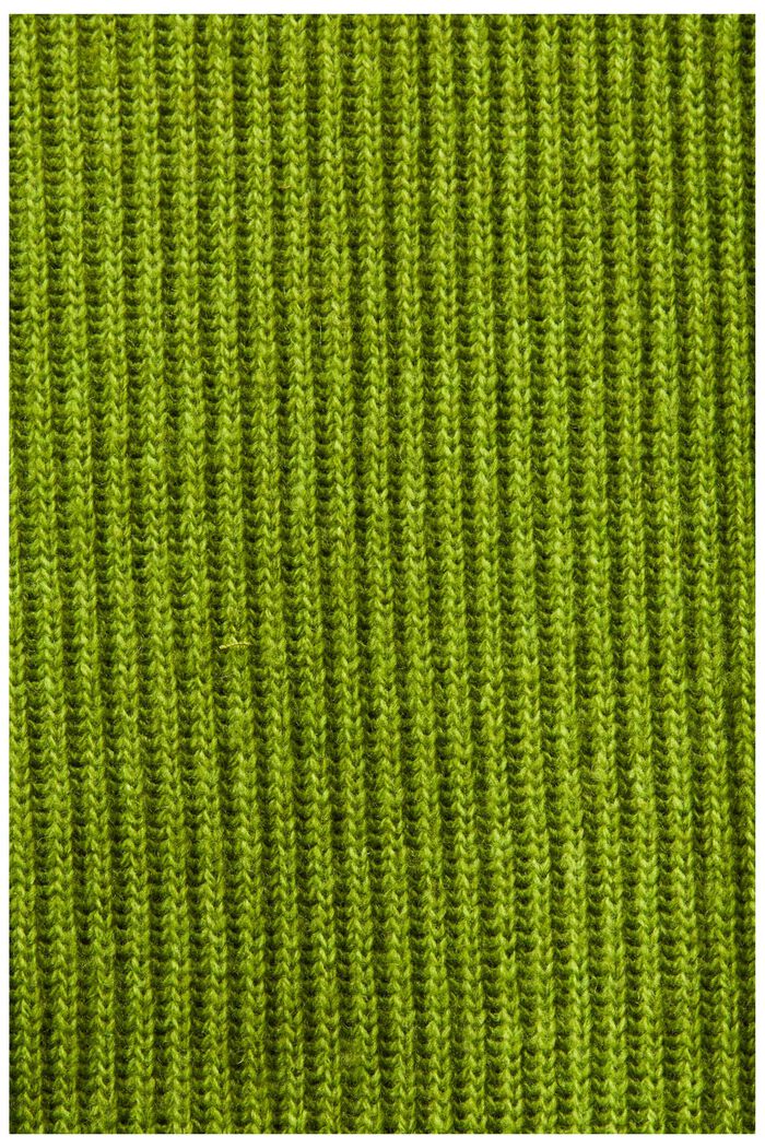 Wool Blend Rib-Knit Troyer Sweater, LEAF GREEN, detail image number 4
