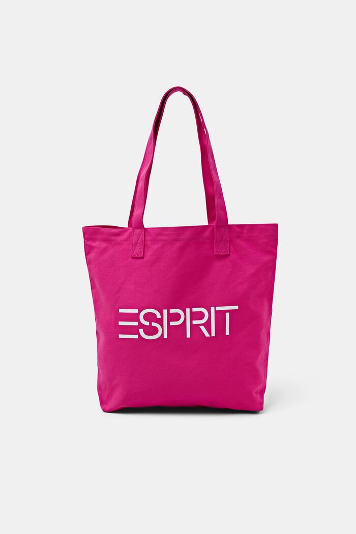 Logo Canvas Tote Bag, PINK FUCHSIA, detail image number 0