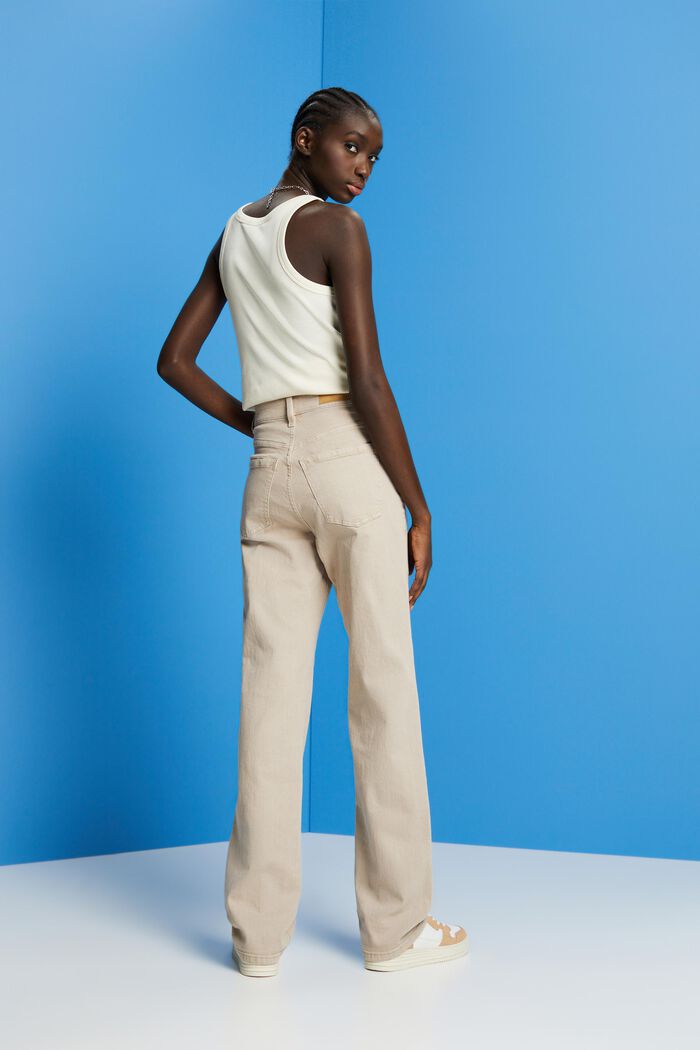 High-rise straight leg trousers, LIGHT TAUPE, detail image number 3