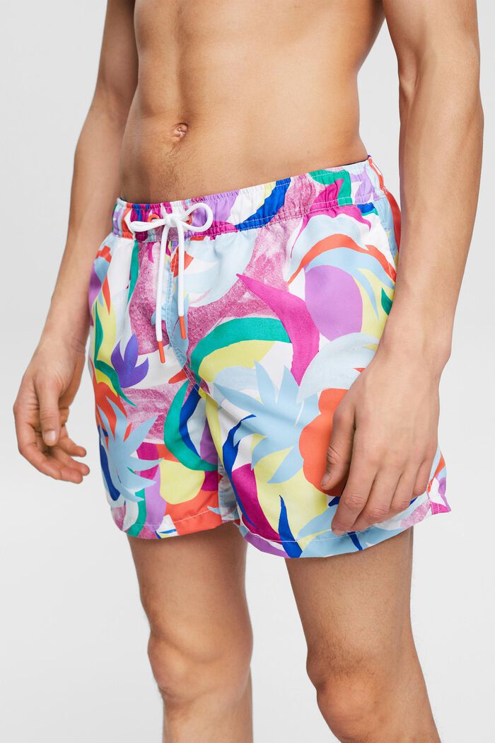 Swim shorts with a colourful pattern, VIOLET, detail image number 2