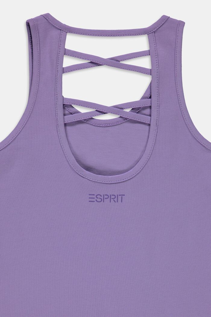 Top with a cross-over straps, stretch cotton, LAVENDER, detail image number 2