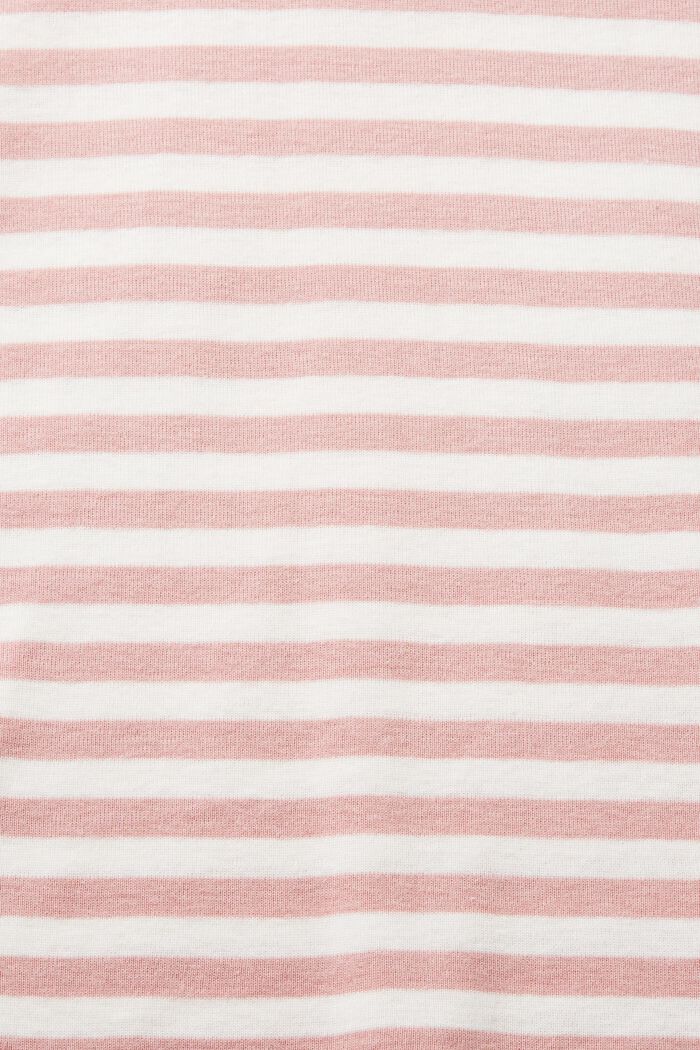Logo-Print Striped Cotton T-Shirt, OLD PINK, detail image number 5