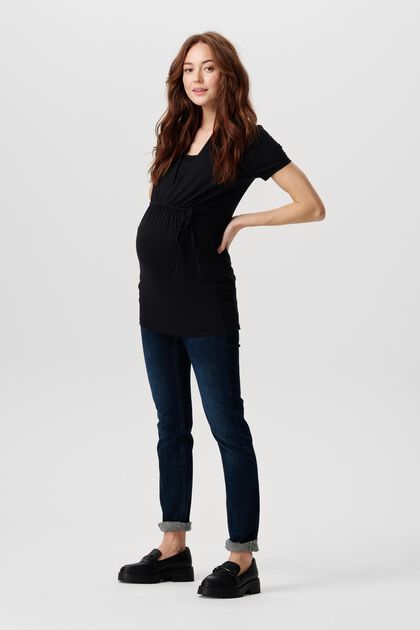 Stretch jeans with an over-bump waistband