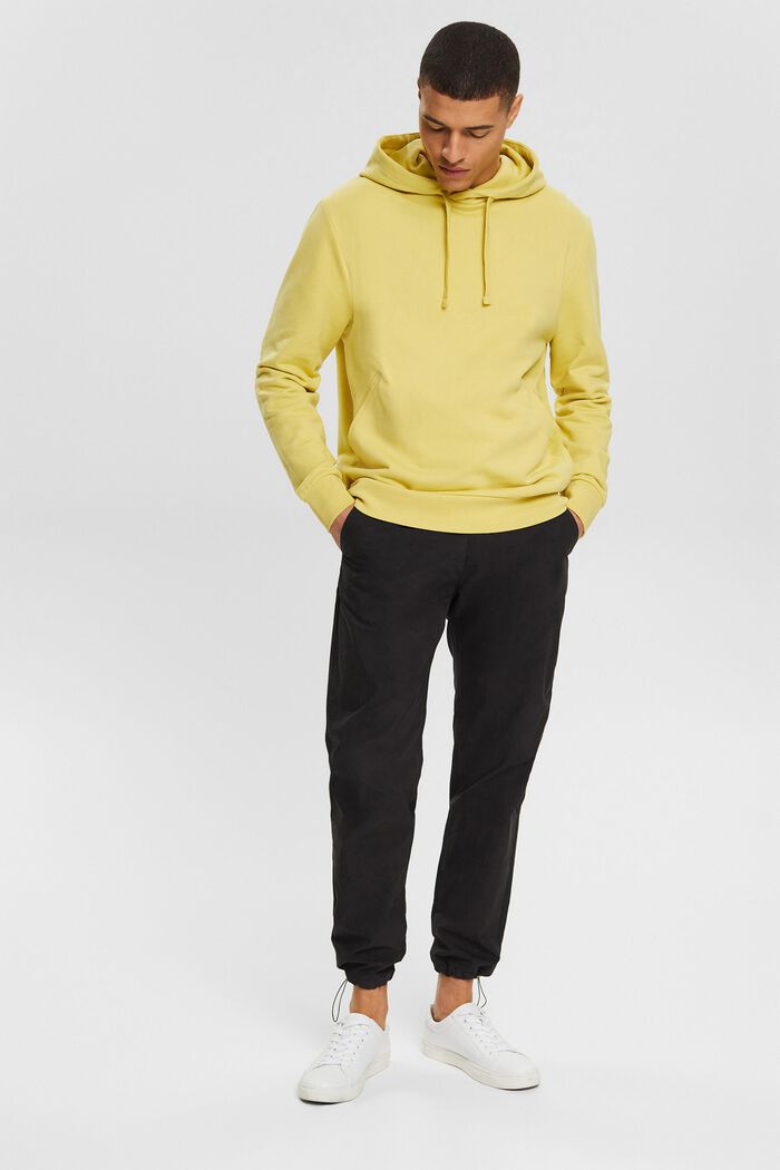 Hooded sweatshirt in blended cotton with TENCEL™, LIME YELLOW, detail image number 1
