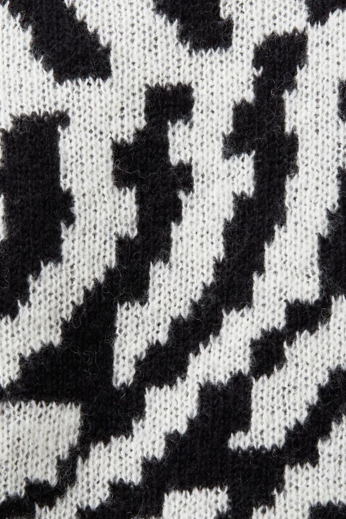 Abstract Jacquard Sweater, BLACK, detail image number 6