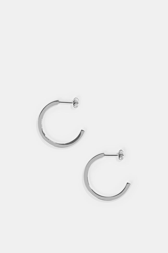 Stainless-steel hoop earrings, SILVER, detail image number 2