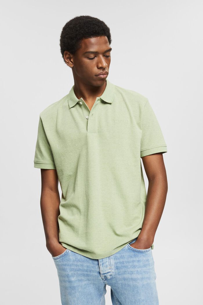 Polo shirt in an organic cotton blend, LEAF GREEN, detail image number 0