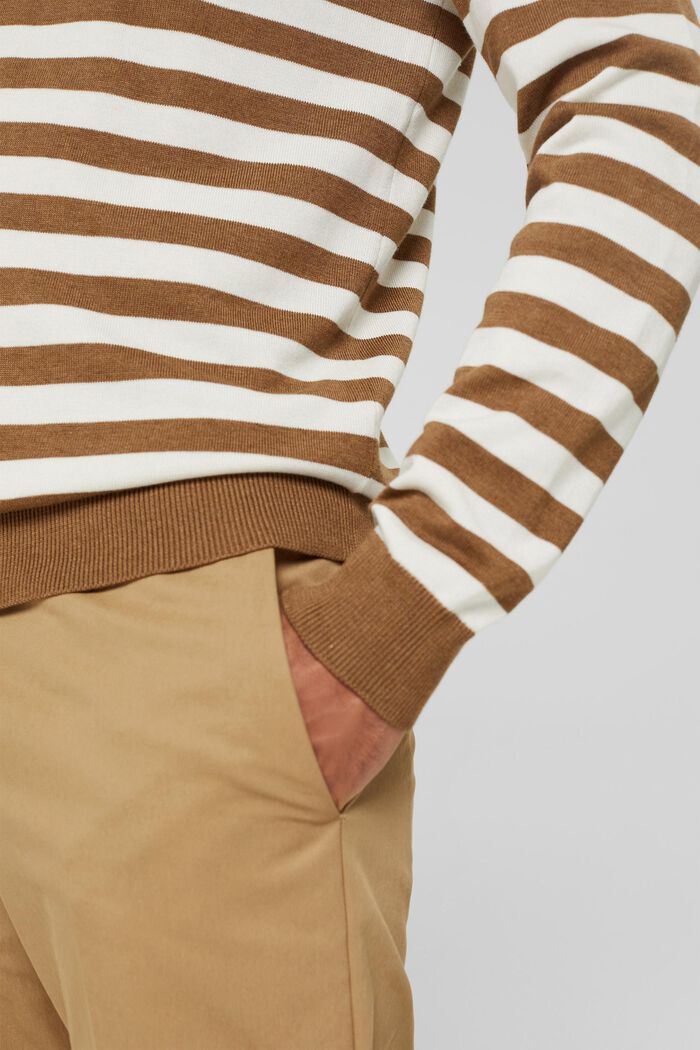 Striped jumper made of blended organic cotton, BARK, detail image number 2