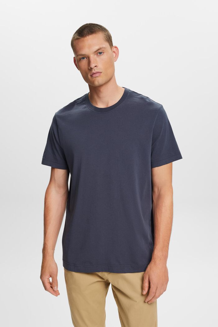 Jersey crewneck t-shirt, 100% cotton, PETROL BLUE, detail image number 0